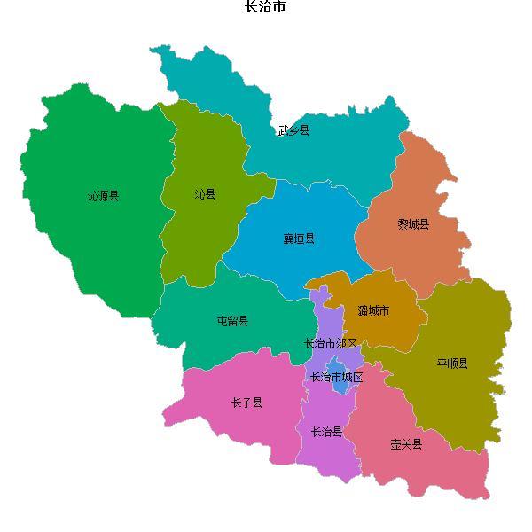 长治市地图shp数据WGS84坐标系.shp