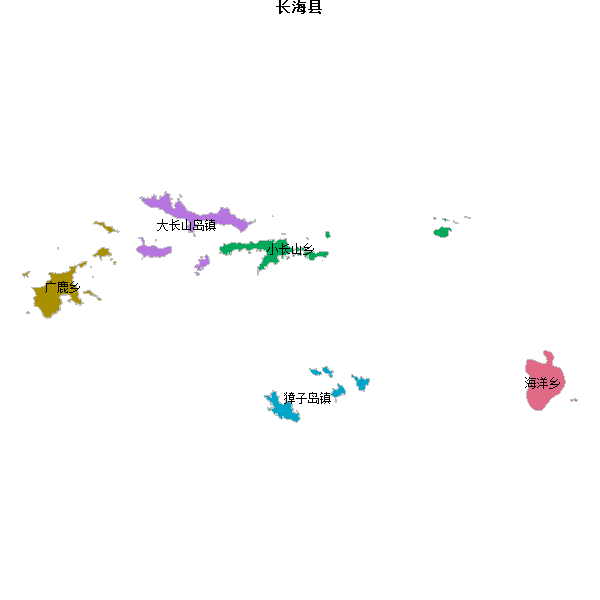 长海县乡镇地图shp数据WGS84坐标系.shp