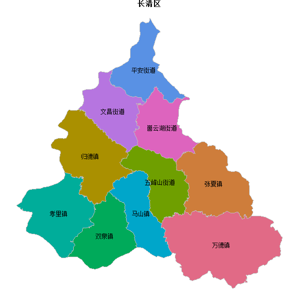 长清区乡镇地图shp数据WGS84坐标系.shp
