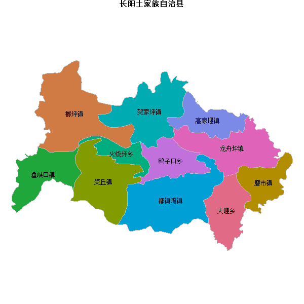 长阳土家族自治县乡镇地图shp数据WGS84坐标系.shp