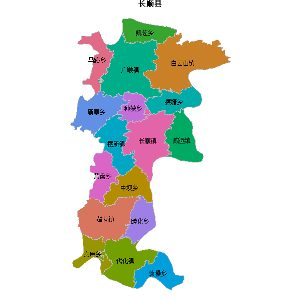 长顺县乡镇地图shp数据WGS84坐标系.shp