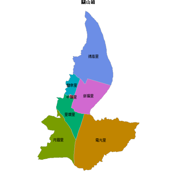 關山鎮乡镇地图shp数据WGS84坐标系.shp
