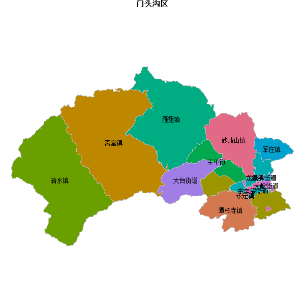 门头沟区乡镇地图DWG数据WGS84坐标系.DWG