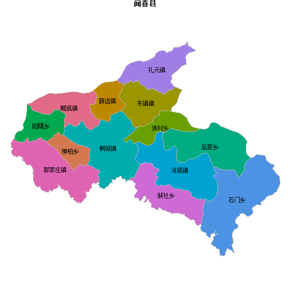 闻喜县乡镇地图shp数据WGS84坐标系.shp
