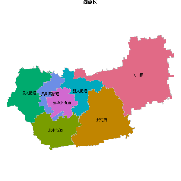阎良区乡镇地图shp数据WGS84坐标系.shp