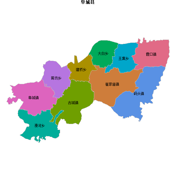 阜城县乡镇地图shp数据WGS84坐标系.shp