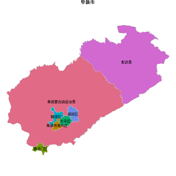 阜新市地图shp数据WGS84坐标系.shp