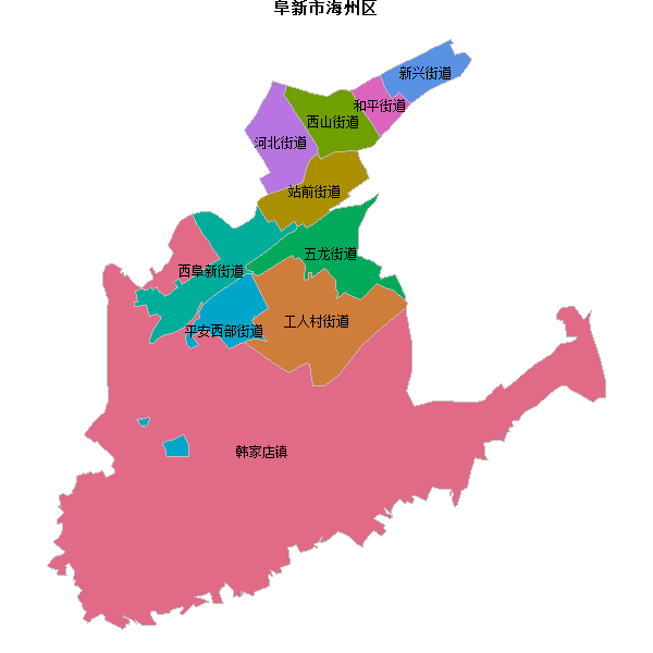 阜新市海州区乡镇地图DWG数据WGS84坐标系.DWG