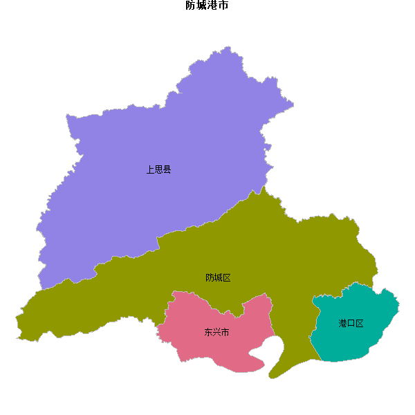 防城港市地图shp数据WGS84坐标系.shp