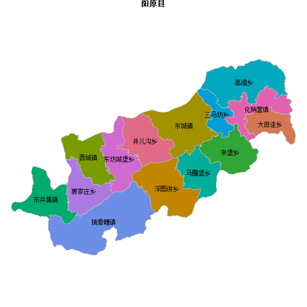 阳原县乡镇地图DWG数据WGS84坐标系.DWG