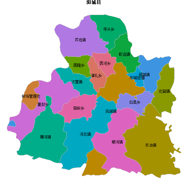 阳城县乡镇地图shp数据WGS84坐标系.shp