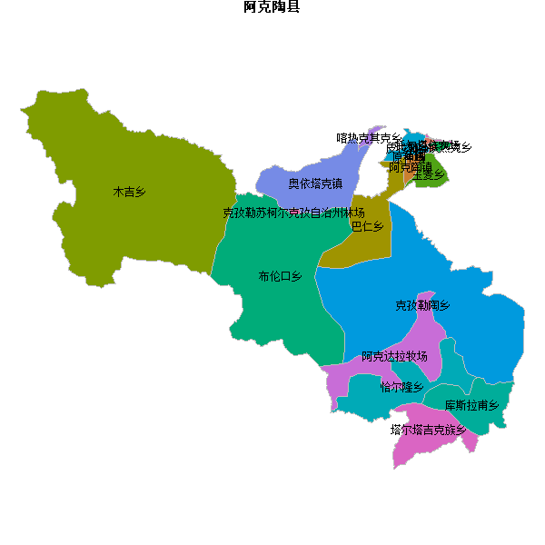 阿克陶县乡镇地图shp数据WGS84坐标系.shp