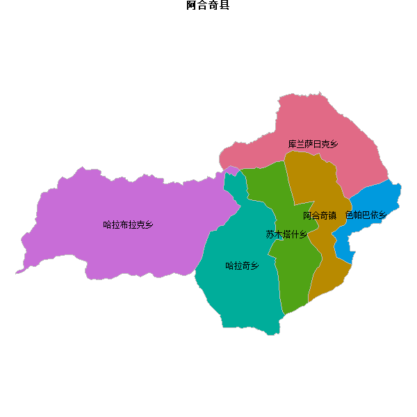 阿合奇县乡镇地图shp数据WGS84坐标系.shp