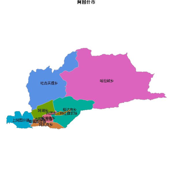 阿图什市乡镇地图shp数据WGS84坐标系.shp