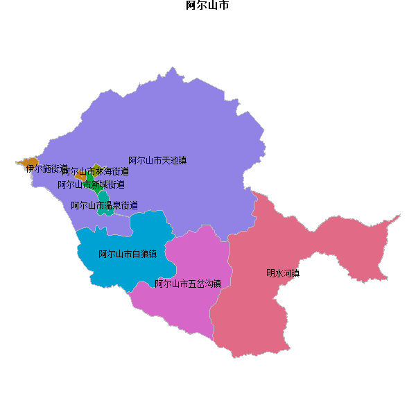 阿尔山市乡镇地图shp数据WGS84坐标系.shp