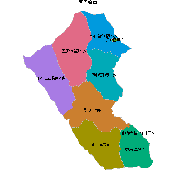 阿巴嘎旗乡镇地图shp数据WGS84坐标系.shp