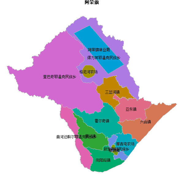 阿荣旗乡镇地图shp数据WGS84坐标系.shp