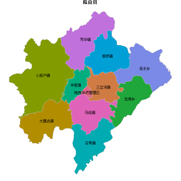 陆良县乡镇地图shp数据WGS84坐标系.shp