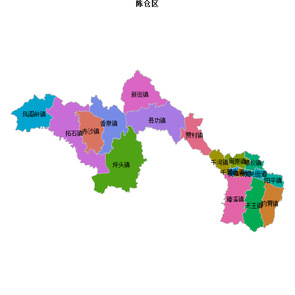 陈仓区乡镇地图DWG数据WGS84坐标系.DWG