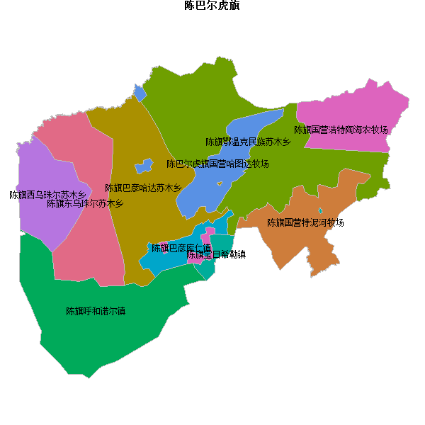 陈巴尔虎旗乡镇地图shp数据WGS84坐标系.shp