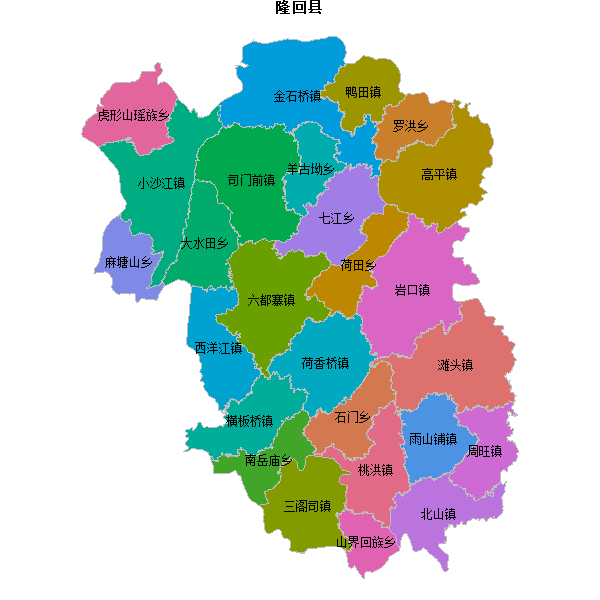 隆回县乡镇地图shp数据WGS84坐标系.shp