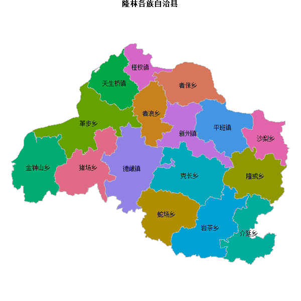隆林各族自治县乡镇地图shp数据WGS84坐标系.shp