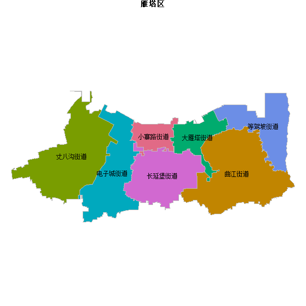 雁塔区乡镇地图shp数据WGS84坐标系.shp