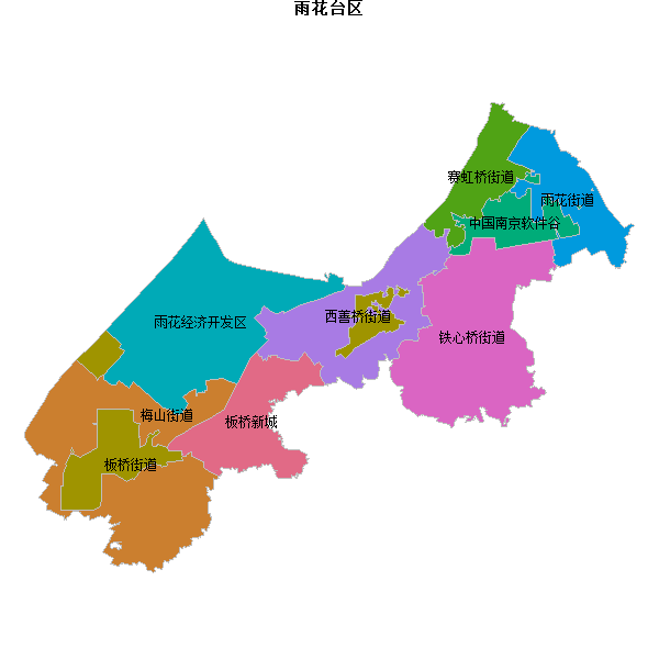 雨花台区乡镇地图shp数据WGS84坐标系.shp