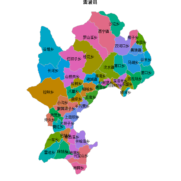 雷波县乡镇地图shp数据WGS84坐标系.shp