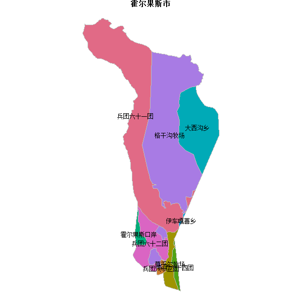 霍尔果斯市乡镇地图shp数据WGS84坐标系.shp