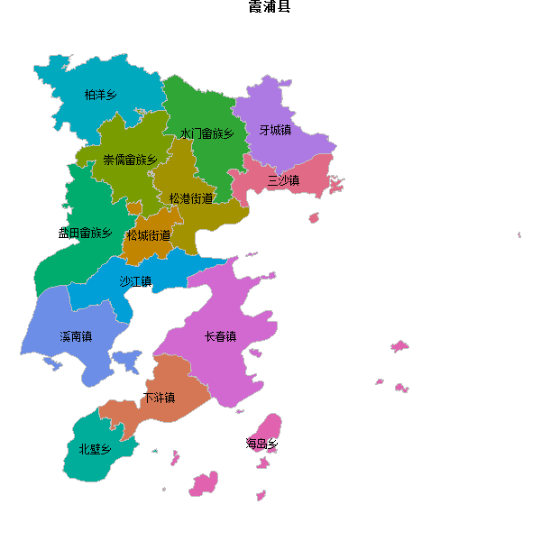 霞浦县乡镇地图shp数据WGS84坐标系.shp
