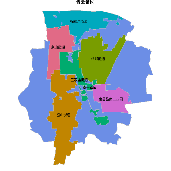 青云谱区乡镇地图shp数据WGS84坐标系.shp