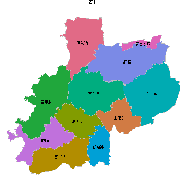 青县乡镇地图shp数据WGS84坐标系.shp