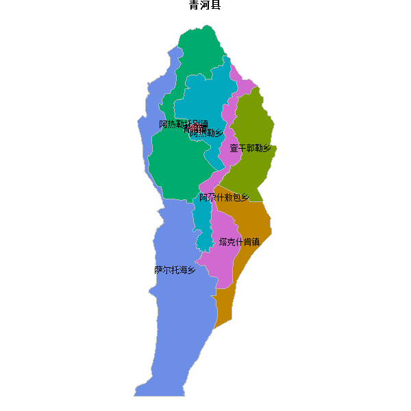 青河县乡镇地图shp数据WGS84坐标系.shp