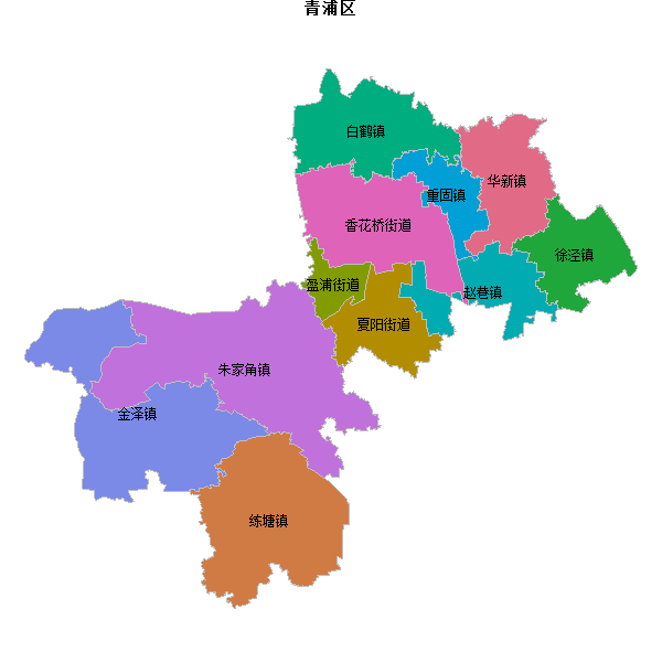 青浦区乡镇地图shp数据WGS84坐标系.shp
