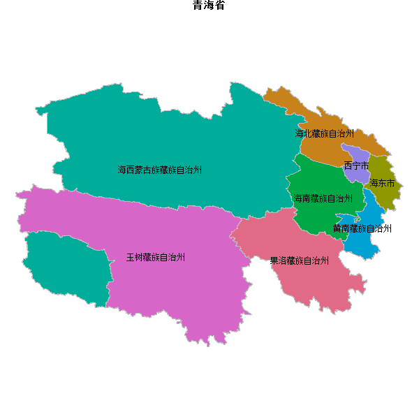 青海省地图shp数据WGS84坐标系.shp