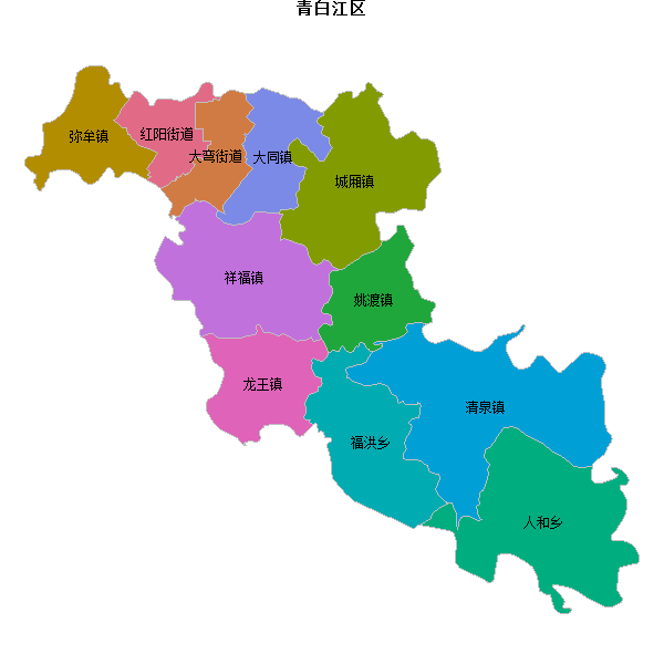 青白江区乡镇地图shp数据WGS84坐标系.shp