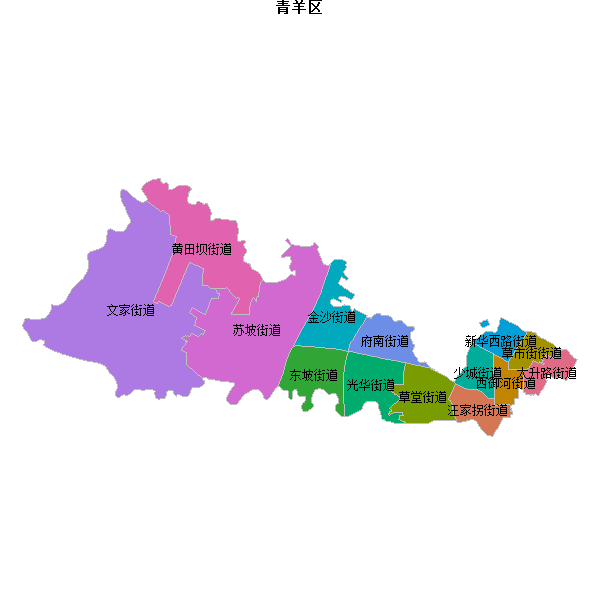 青羊区乡镇地图shp数据WGS84坐标系.shp