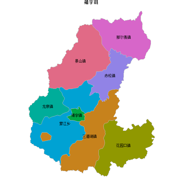 靖宇县乡镇地图shp数据WGS84坐标系.shp