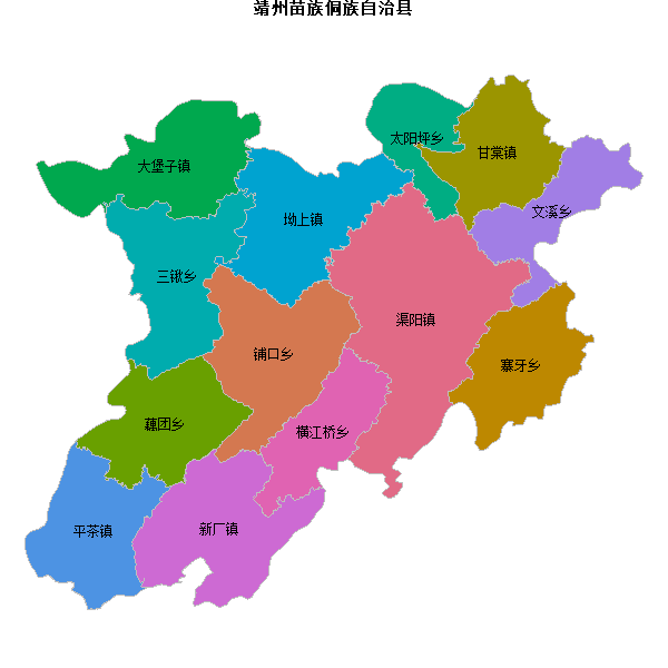 靖州苗族侗族自治县乡镇地图shp数据WGS84坐标系.shp