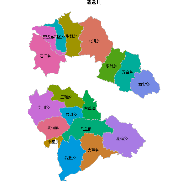 靖远县乡镇地图shp数据WGS84坐标系.shp