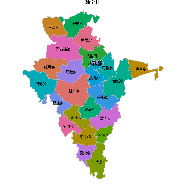 静宁县乡镇地图shp数据WGS84坐标系.shp
