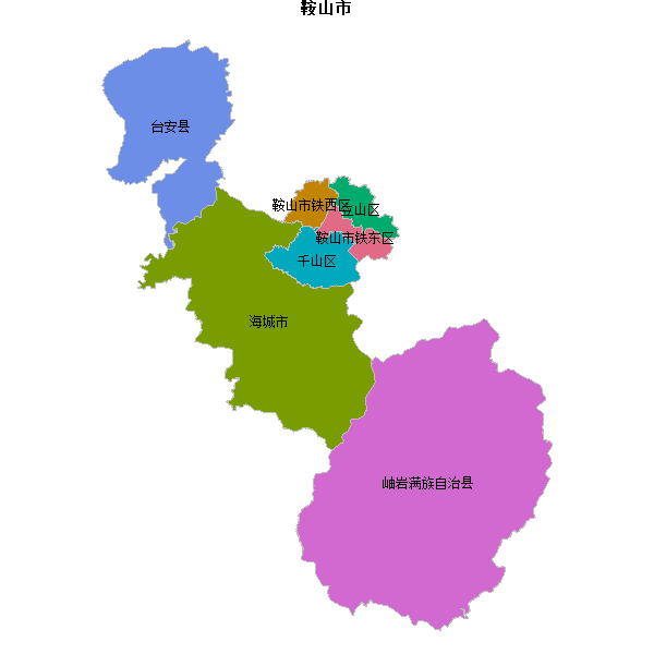 鞍山市地图shp数据WGS84坐标系.shp