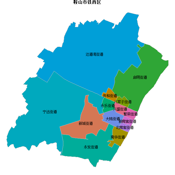 鞍山市铁西区乡镇地图DWG数据WGS84坐标系.DWG