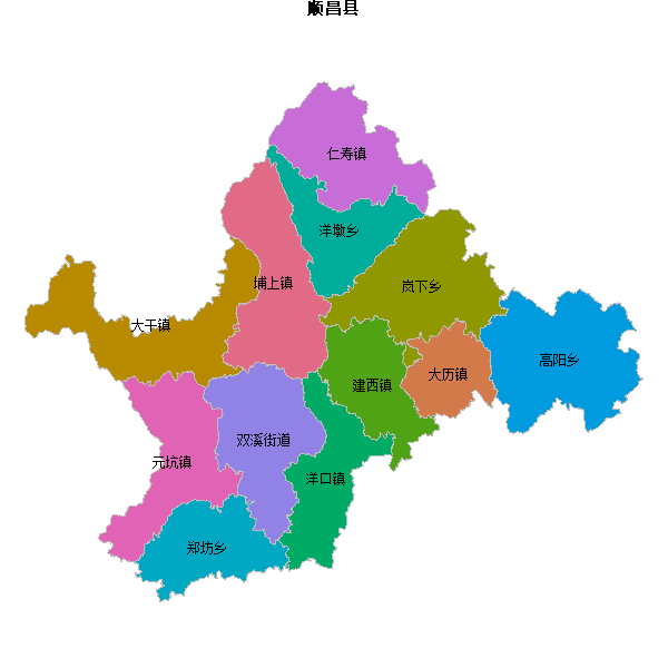 顺昌县乡镇地图shp数据WGS84坐标系.shp