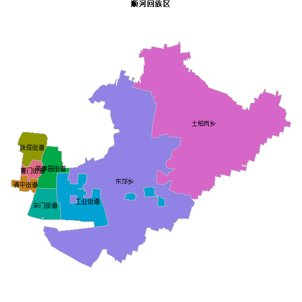 顺河回族区乡镇地图DWG数据WGS84坐标系.DWG