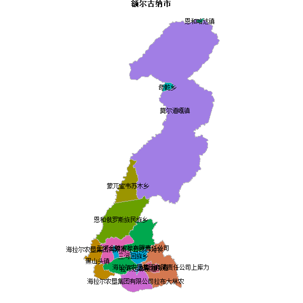额尔古纳市乡镇地图shp数据WGS84坐标系.shp