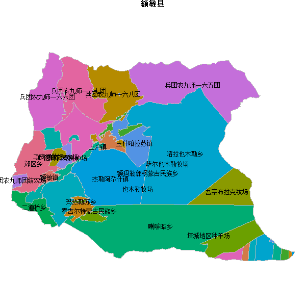 额敏县乡镇地图shp数据WGS84坐标系.shp