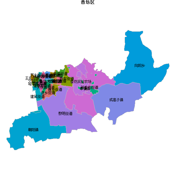 香坊区乡镇地图shp数据WGS84坐标系.shp