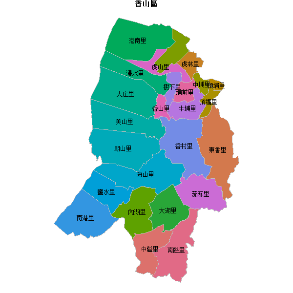 香山區乡镇地图shp数据WGS84坐标系.shp